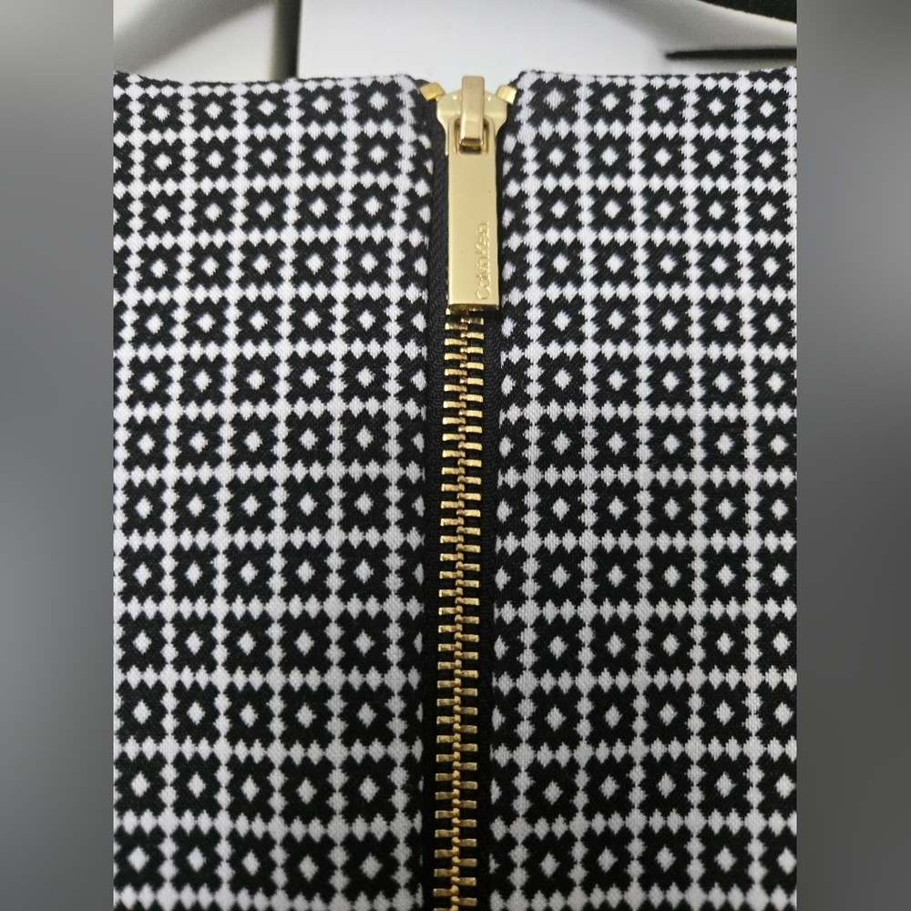 Calvin Klein Sheath Dress Black & White Size 8 - Picture 3 of 8